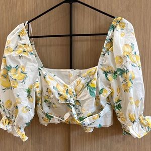 Lemon crop top from hm